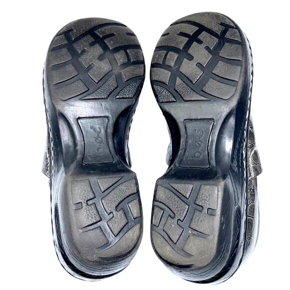 BOC Born Peggy Pro Nursing Clogs Charcoal Gray Alligator Croc Shoes US 8.5 Comfy - Picture 6 of 8